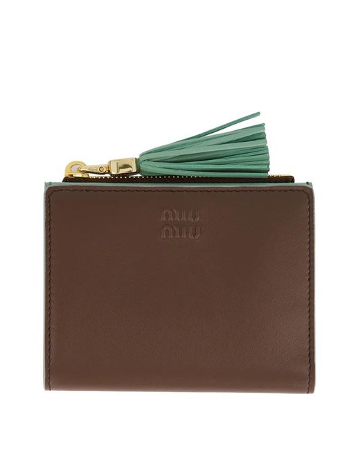Miu Miu Green Small Leather Wallet