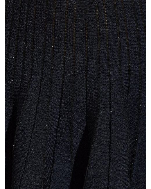 Balmain Black Sequin-Embellished Pleated Mini Dress