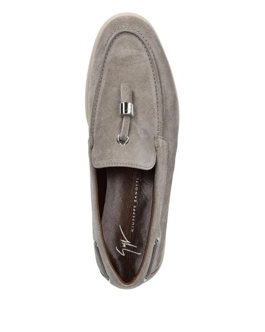 Giuseppe Zanotti Gray Maui Suede Loafers