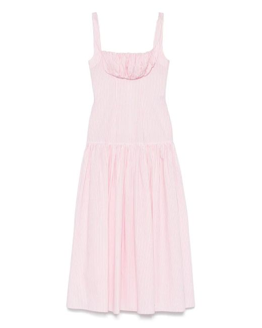 ROWEN ROSE Maxi-Jurk Met Gesmockt-Detail in het Pink