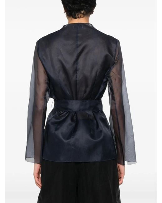 Antonelli Blue Elia Tie-Waist Fitted Jacket