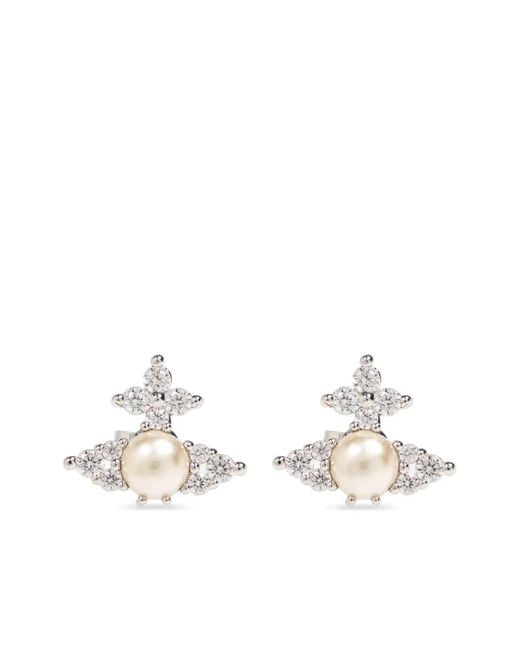 Vivienne Westwood White Orb Faux-Pearl Earrings