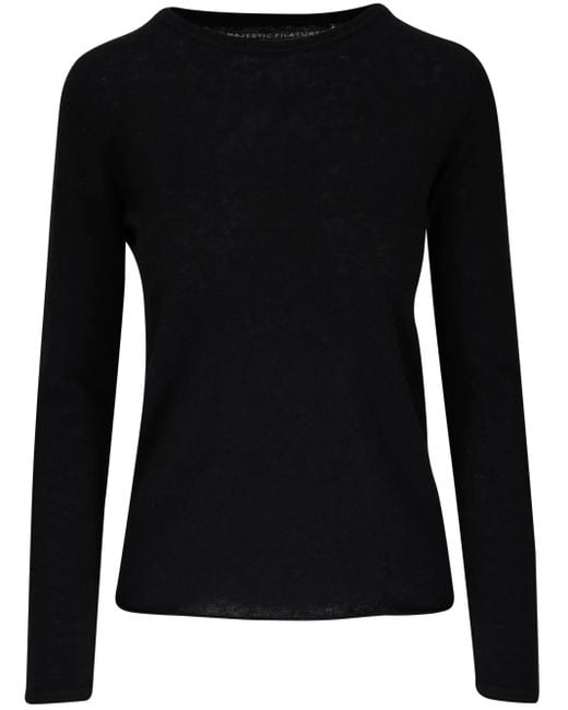 Majestic Filatures Black Cashmere Sweater