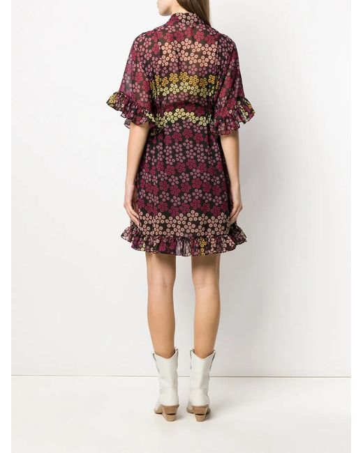 DSquared² Red Floral Print Shirt Dress