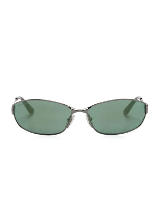 Balenciaga Green Bb0336s Oval-frame Sunglasses