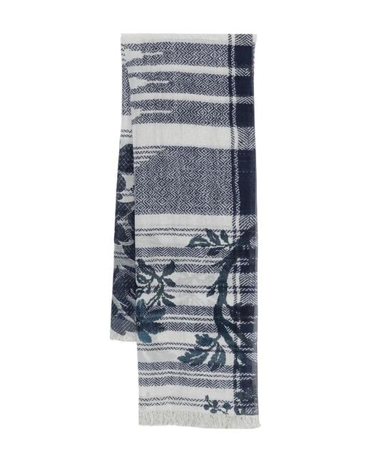 Pierre Louis Mascia Gray Hawnbci Floral-Print Scarf
