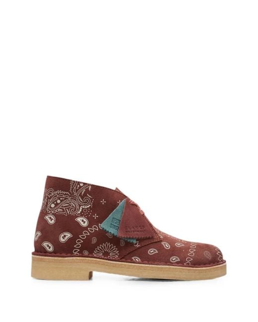 Clarks Brown Desert Paisley Ankle Boots
