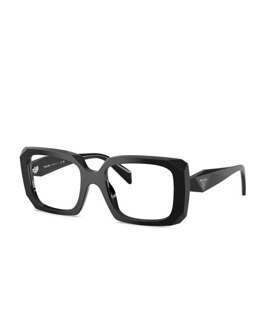 Prada Black Geometric-Frame Glasses