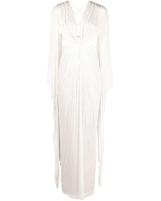 Robe plissée Vera à coupe longue Maria Lucia Hohan en coloris White