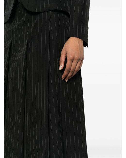 P.A.R.O.S.H. Black Pinstriped Pleated Skirt