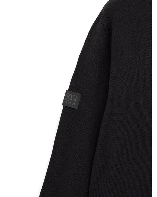 MM6 by Maison Margiela Black Turtleneck Logo-Patch Sweater for men