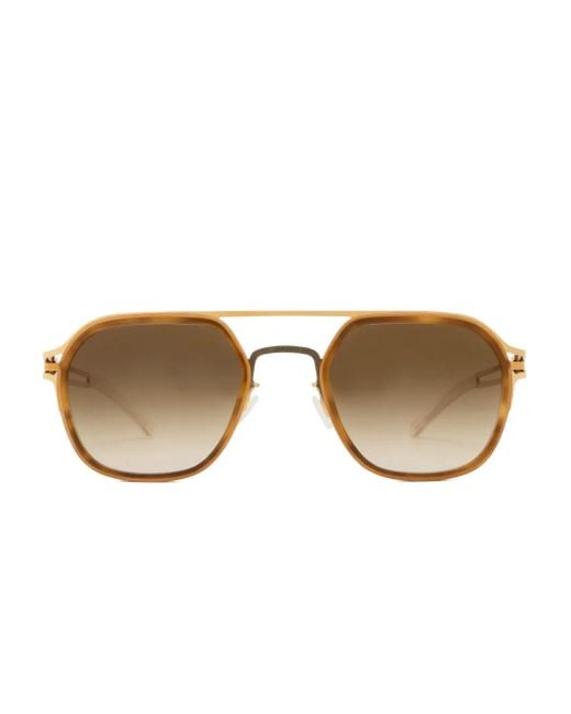 Mykita Yellow Leeland Pilot-Frame Sunglasses