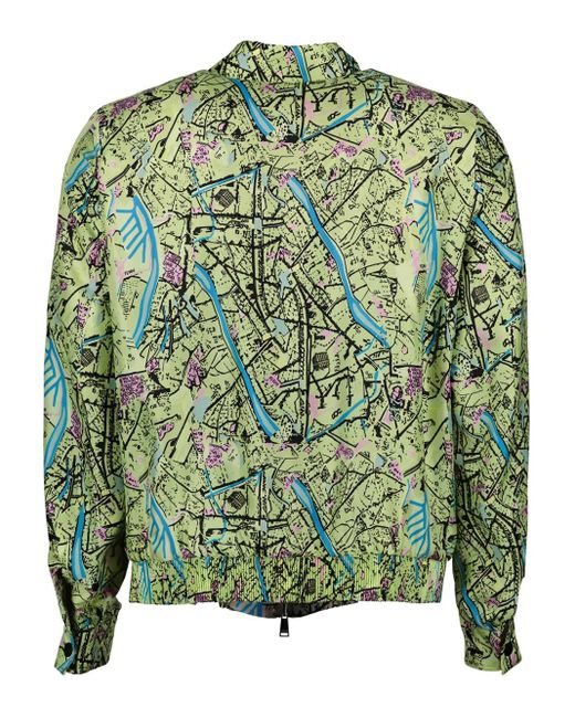 Fendi Green Map Reversible Shirt Jacket for men