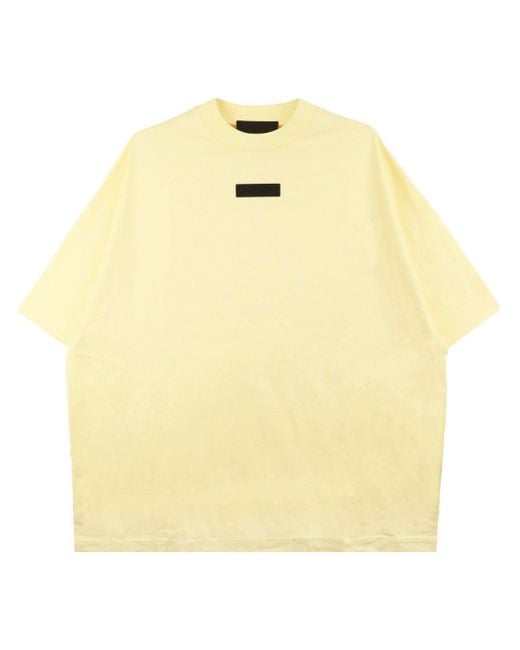 Fear Of God Yellow Logo-appliqué Cotton T-shirt for men