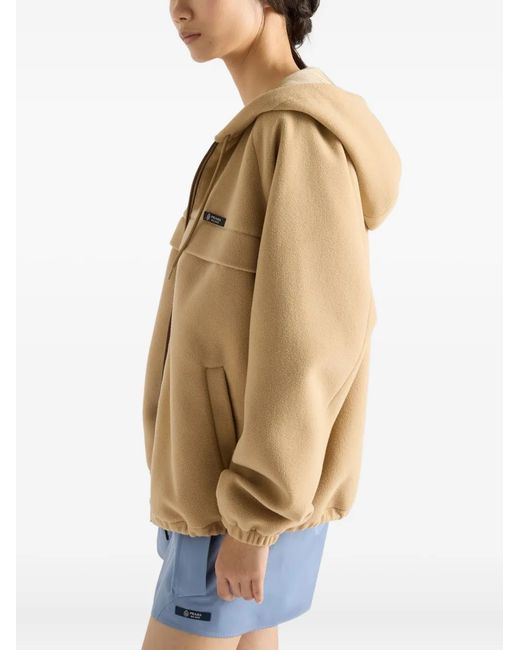 Prada Natural Hooded Raglan Jacket