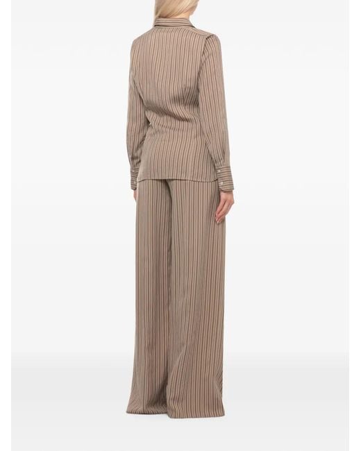 Marella Brown Striped Long-Sleeved Shirt