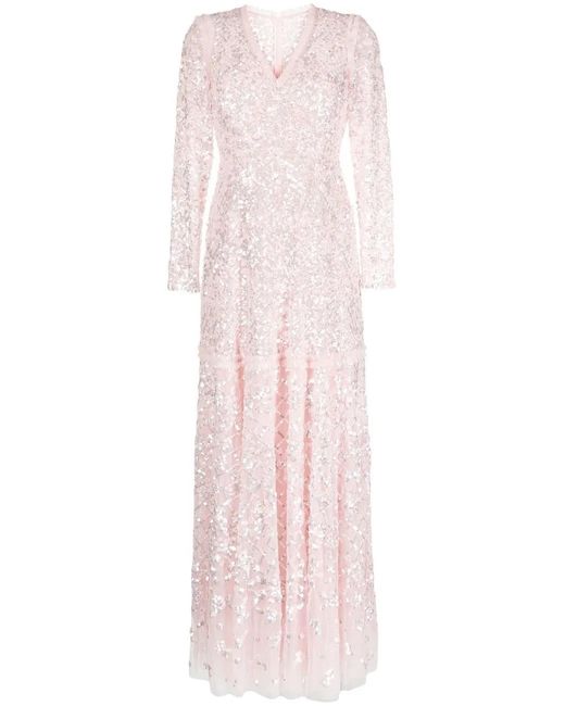 Needle & Thread Pink Isabella Sequin-Embellished Dress