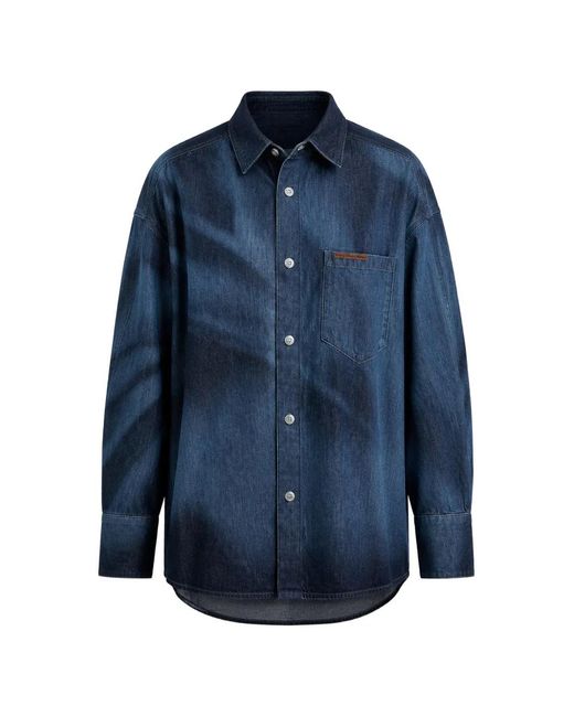 Lee Jeans Blue X Feng Chen Wang Logo-Patch Denim Shirt