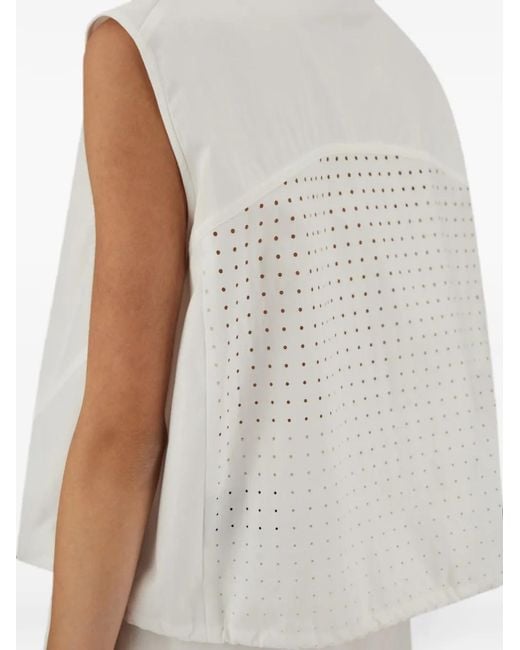 Laminar White Crew-Neck Top