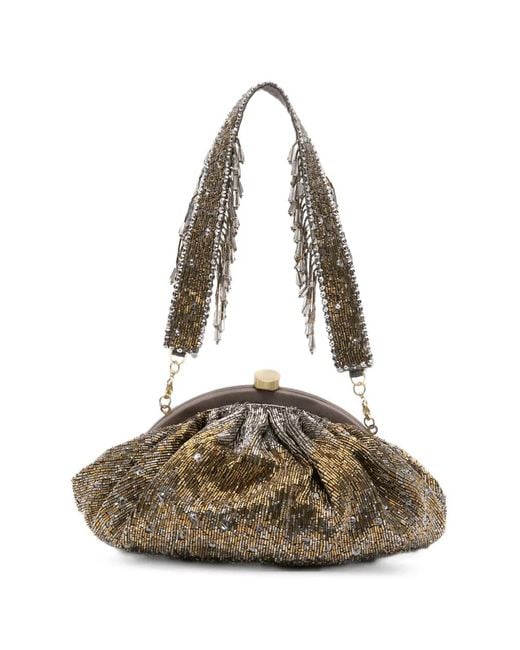 SLO_HAND_MADE Natural Beaded Clutch Bag