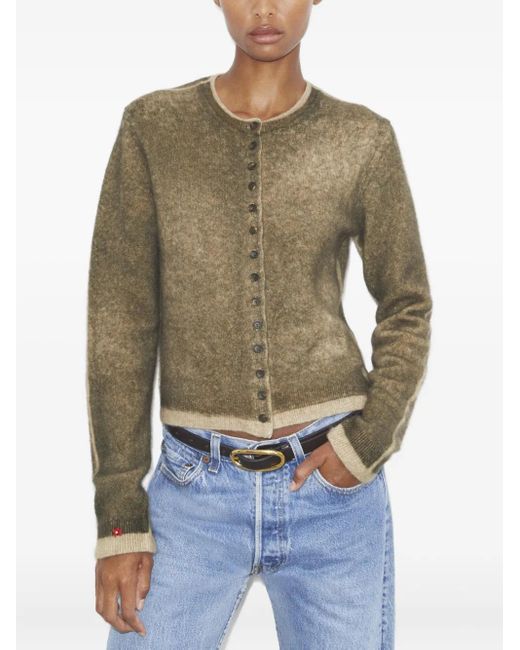 Cardigan Con Scollo Rotondo di Tory Burch in Green