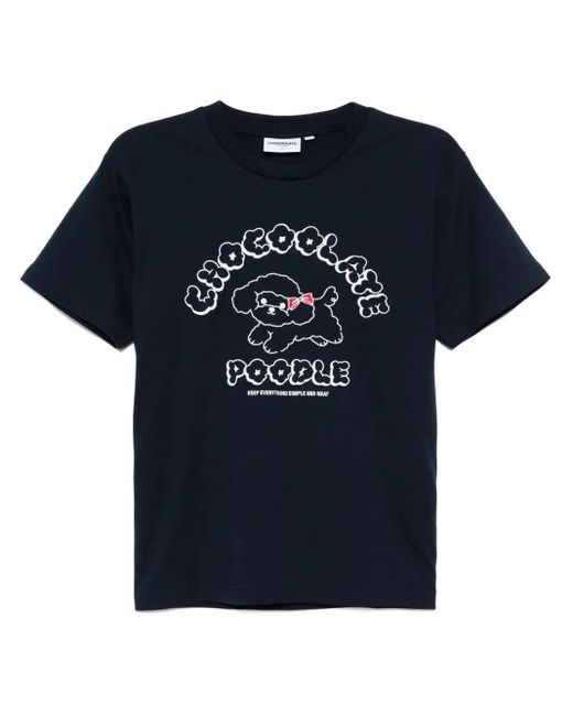 Chocoolate プードル グラフィック Tシャツ Blue