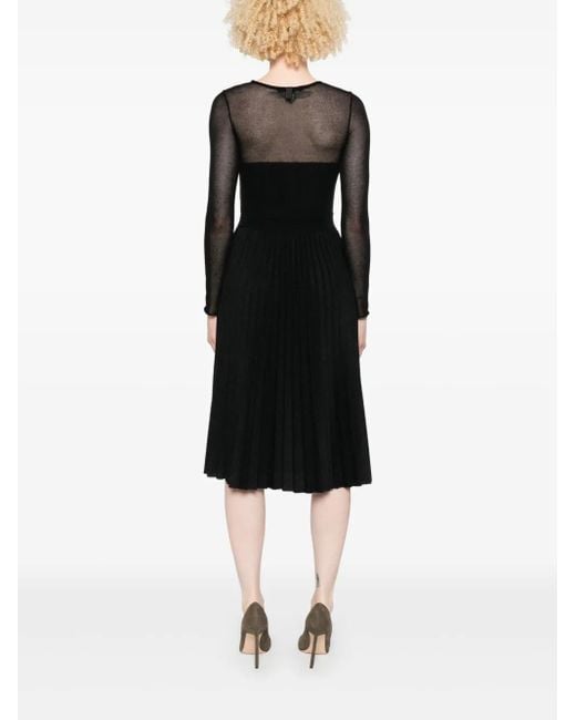 Marc Cain Black Pleated Midi Dress