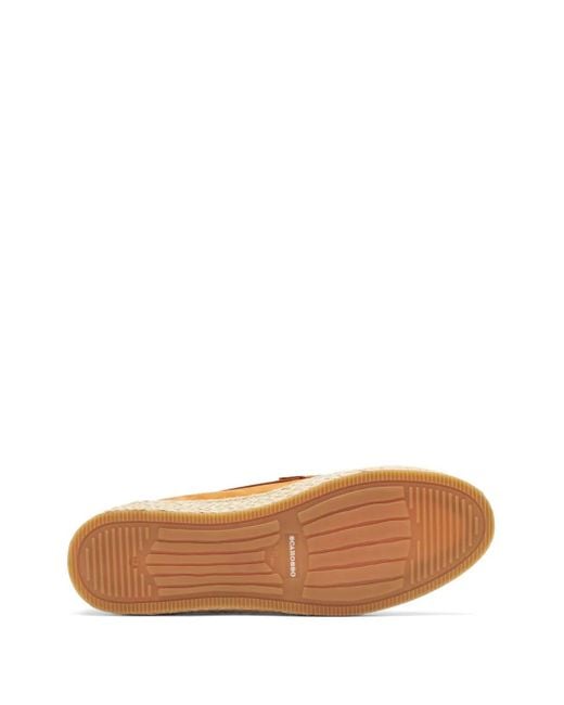 Scarosso Brown Lino Almond-Toe Leather Espadrilles for men