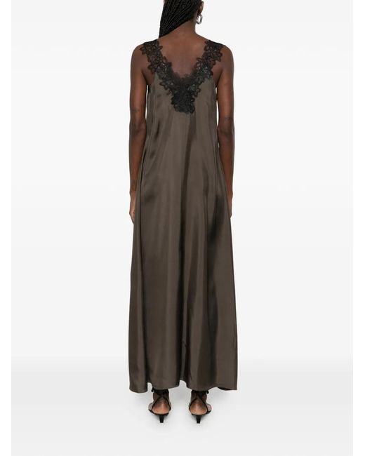 Rohe Brown V-Neck Silk Maxi Dress