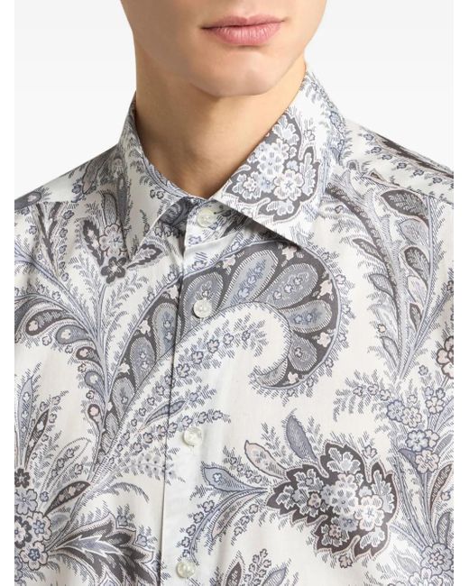 Camicie Cotone-Uomo di Etro in Gray da Uomo
