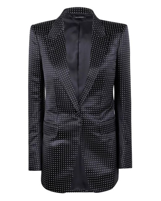 Tom Ford Black Polka-Dot Satin Jacket