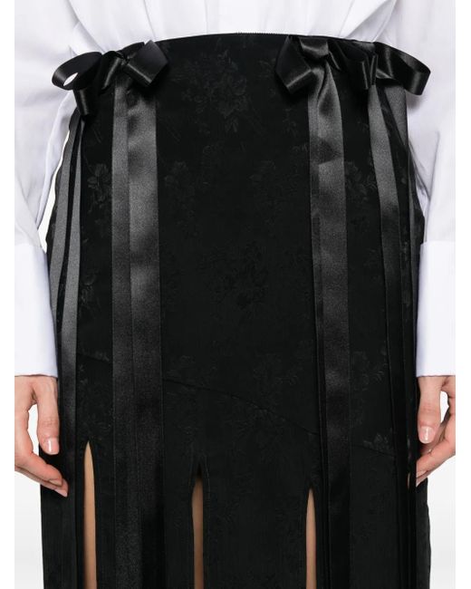 Simone Rocha Black Bow-Details Midi Skirt