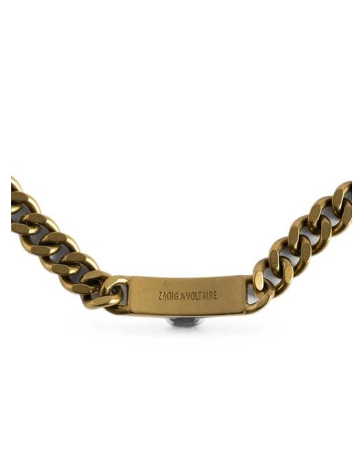 Zadig & Voltaire Metallic Logo-Engraved Chain-Link Bracelet