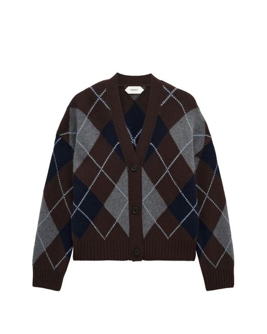 Pringle of Scotland Black Argyle Cashmere Cardigan