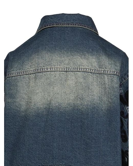 VIVAMUS Blue Lace-Embellished Denim Jacket
