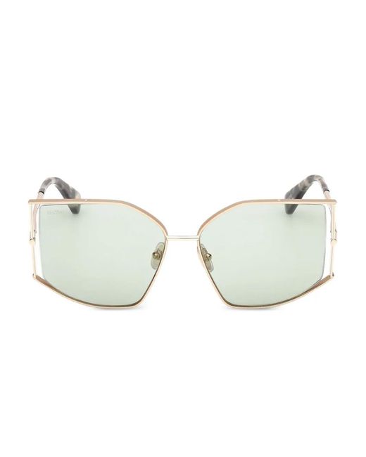 Max Mara Eyewear Metallic Geometric-Frame Sunglasses