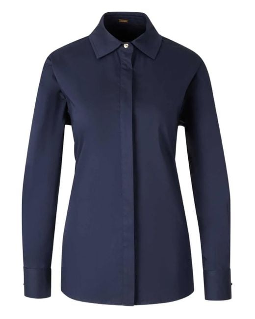 Cult Gaia Blue Button-Fastening Open-Back Blouse
