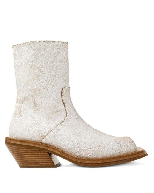 Botas Quetal con cremallera y puntera cuadrada CAMPERLAB de color White