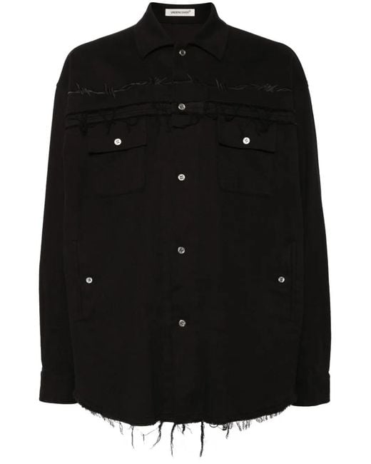 Undercover Black Fringe-Edged Shirt for men