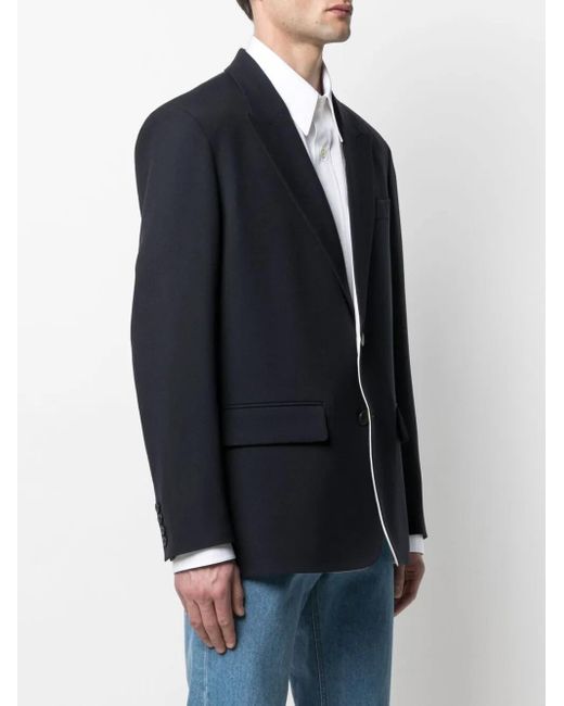 Valentino Garavani Blue Single-Button Single-Breasted Blazer for men
