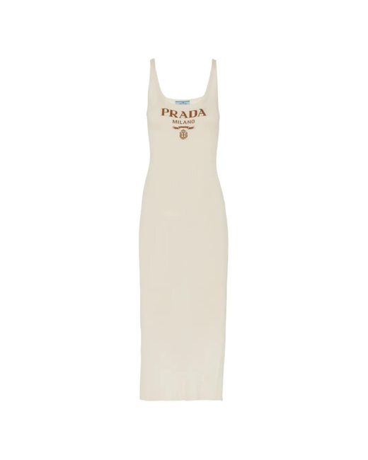 Prada White Robe En Soie