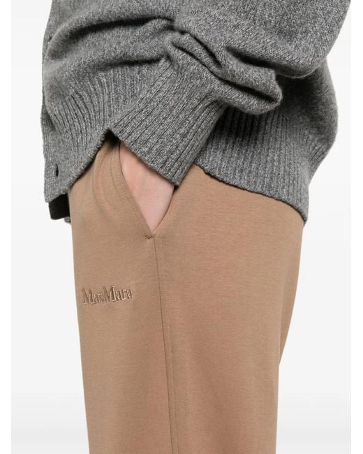 Max Mara Natural Logo-Embroidered Track Pants