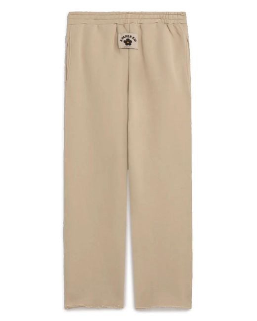 A PAPER KID Natural Logo-Patch Track Pants for men