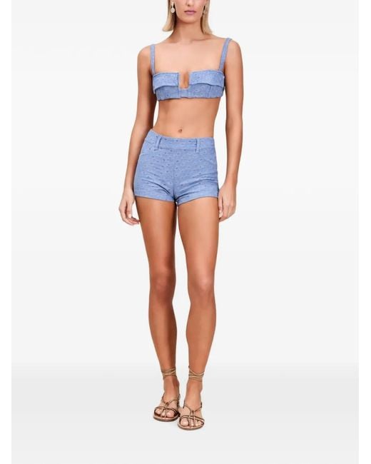 Devon Windsor Blue Chriselle Square-Neck Bikini Top