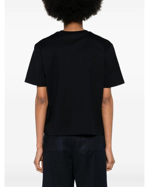 T-shirt en coton à patch logo Moncler en coloris Black