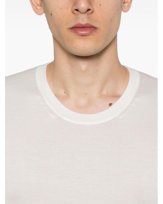 Tom Ford Fein geripptes T-Shirt in White für Herren