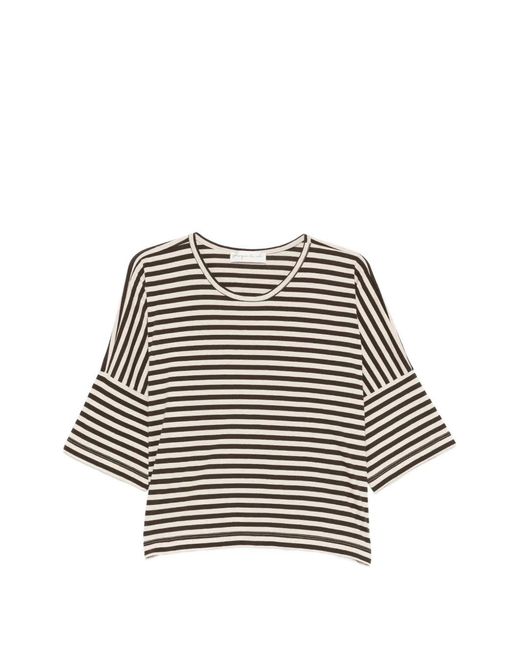 Phisique Du Role White Striped Short-Sleeved T-Shirt