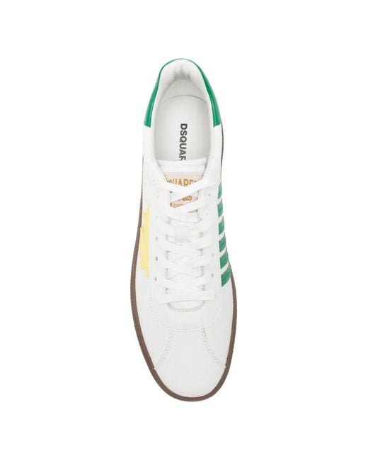 DSquared² White Rebels Striped Sneakers for men