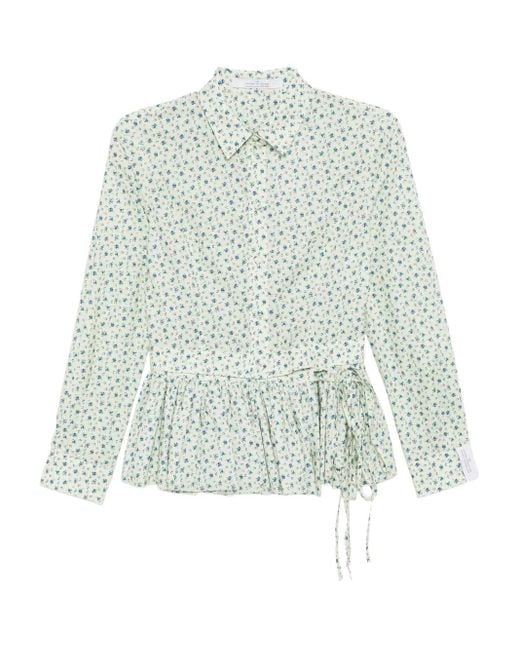 ROKH Green Hemd mit Blumen-Print