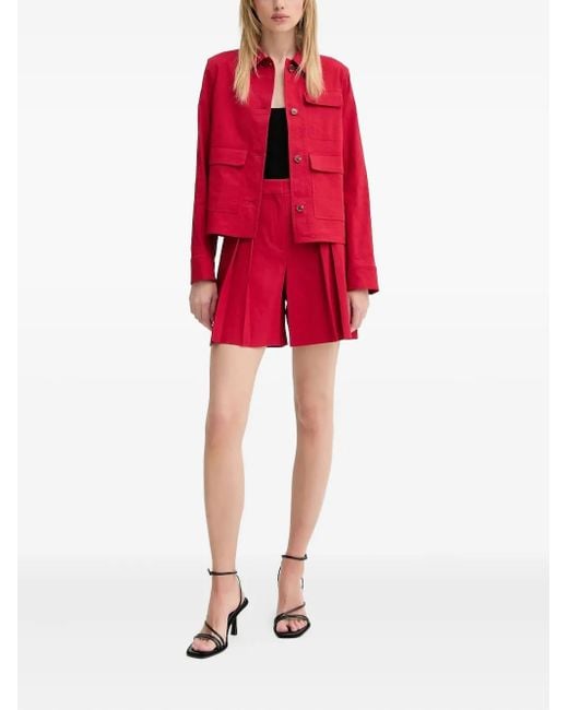 Theory Red Button-Fastening Flap-Pocket Jacket